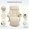 Relaxsessel Mit Liegefunktion Fernsehsessel Mit Seitentasche, Becherhalter Für Wohnzimmer Schlafzimmer Creme