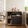 Rollender Küchenwagen Mit Stauraum, Schrank, Verstellbare Regale, Für Küche, Wohnzimmer, Esszimmer, Schwarz