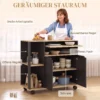 Rollender Küchenwagen Mit Stauraum, Schrank, Verstellbare Regale, Für Küche, Wohnzimmer, Esszimmer, Schwarz