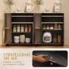 Rollender Küchenwagen Mit Stauraum, Schrank, Verstellbare Regale, Für Küche, Wohnzimmer, Esszimmer, Schwarz