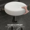 Salonhocker, Höhenverstellbar, Kunstleder, Bis 110 Kg, Ø42x50 64H Cm, Weiß