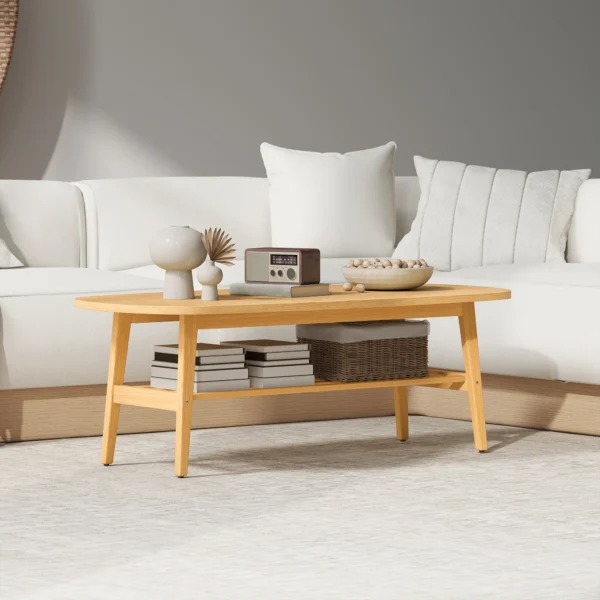 Salontafel Met Opbergruimte, Koffietafel Voor Woonkamer, Slaapkamer, 120 X 60 X 42 Cm, Natuurhout