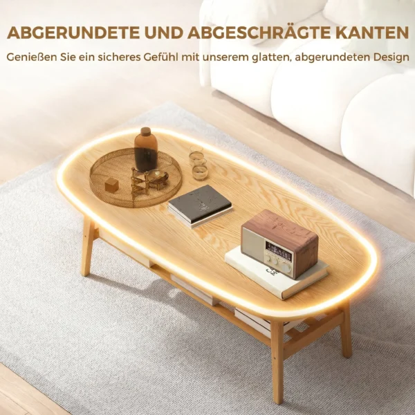 Salontafel Met Opbergruimte, Koffietafel Voor Woonkamer, Slaapkamer, 120 X 60 X 42 Cm, Natuurhout
