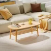 Salontafel Met Opbergruimte, Koffietafel Voor Woonkamer, Slaapkamer, 120 X 60 X 42 Cm, Natuurhout