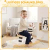 Schaukelpferd, Kinder Schaukeltier Mit Haltegriffen Rückenlehne Im Ponyform Für Kinder Von 1,5–3 Jahren Schwarz+Weiß