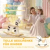 Schaukelpferd, Kinder Schaukeltier Mit Haltegriffen Rückenlehne Im Ponyform Für Kinder Von 1,5–3 Jahren Schwarz+Weiß