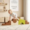 Schaumstoff Bausteine 5 tlg. Softbausteine Kinder Bausteinset Mit Cord Optik Rutschfestem Boden Bunt