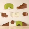 Schaumstoff Bausteine 5 tlg. Softbausteine Kinder Bausteinset Mit Cord Optik Rutschfestem Boden Bunt