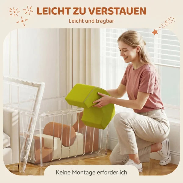 Schaumstoff Bausteine 5 tlg. Softbausteine Kinder Bausteinset Mit Cord Optik Rutschfestem Boden Bunt