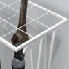 Schirmständer Mit Herausnehmbarer Tropfwasserschale, Regenschirmständer Mit 21 Öffnungen Und 24 Haken, Stahl, Weiß