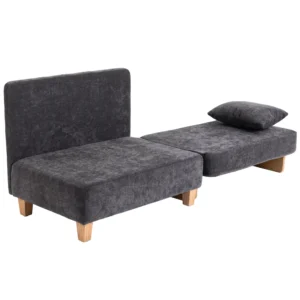 Schlafsessel 2 in 1 Mit Bettfunktion, Schlafsofa Mit 2 Waschbaren Kissen, Seitentaschen Für Wohnzimmer, Schlafzimmer