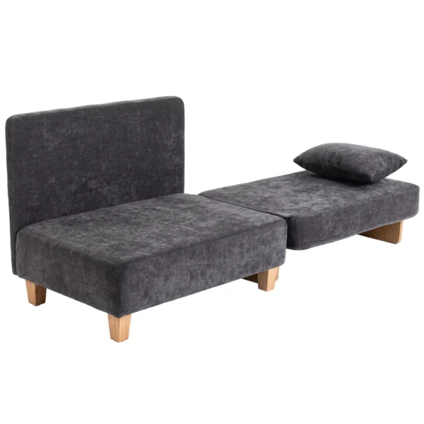 Schlafsessel 2 in 1 Mit Bettfunktion, Schlafsofa Mit 2 Waschbaren Kissen, Seitentaschen Für Wohnzimmer, Schlafzimmer