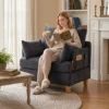 Schlafsessel 2 in 1 Mit Bettfunktion, Schlafsofa Mit 2 Waschbaren Kissen, Seitentaschen Für Wohnzimmer, Schlafzimmer