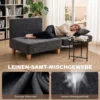 Schlafsessel 2 in 1 Mit Bettfunktion, Schlafsofa Mit 2 Waschbaren Kissen, Seitentaschen Für Wohnzimmer, Schlafzimmer