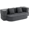 Schlafsofa, Bodensofa Ohne Gestell Mit Dickem, Hochdichtem Schaumstoff, Breitem Und Tiefem Sitz, Dunkelgrau