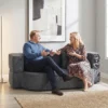 Schlafsofa, Bodensofa Ohne Gestell Mit Dickem, Hochdichtem Schaumstoff, Breitem Und Tiefem Sitz, Dunkelgrau