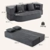 Schlafsofa, Bodensofa Ohne Gestell Mit Dickem, Hochdichtem Schaumstoff, Breitem Und Tiefem Sitz, Dunkelgrau