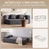 Schlafsofa, Bodensofa Ohne Gestell Mit Dickem, Hochdichtem Schaumstoff, Breitem Und Tiefem Sitz, Dunkelgrau