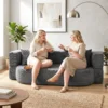 Schlafsofa, Bodensofa Ohne Gestell Mit Dickem, Hochdichtem Schaumstoff, Breitem Und Tiefem Sitz, Dunkelgrau