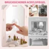 Schminktisch Kinder, 2 In 1 Kinderschminktisch Schreibtisch Mit Hocker 2 Schubladen 2 Schränken Abnehmbarem Spiegel Rosa