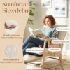 Schommelstoel Schommelstoel Met Verstelbare Voetensteun Rugleuning Lendenkussen Voor Woonkamer, Slaapkamer, Crème