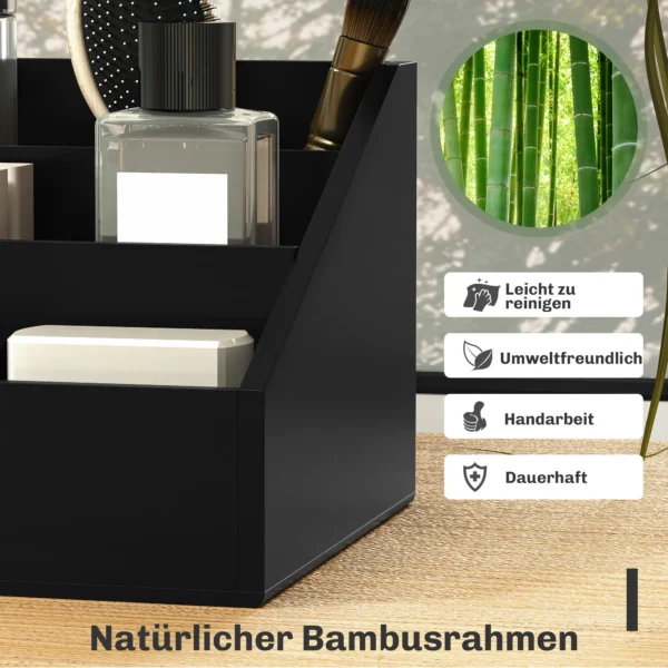 Schreibtischorganizer 2 Schubladen Aufbewahrungsbox Büro Box Organisation Schwarz 33 X 20,5 X 15,5 Cm
