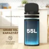 Sensor Mülleimer 55L Abfalleimer Mit Soft Close Deckel Aus Edelstahl, Für Küche Fitnessstudio Büro, Schwarz