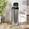 Sensor Mülleimer 55L Berührungsloser Abfalleimer Mit Soft Close Deckel Aus Edelstahl Für Küche Fitnessstudio