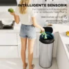 Sensor Mülleimer 55L Berührungsloser Abfalleimer Mit Soft Close Deckel Aus Edelstahl Für Küche Fitnessstudio