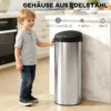 Sensor Mülleimer 55L Berührungsloser Abfalleimer Mit Soft Close Deckel Aus Edelstahl Für Küche Fitnessstudio