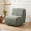 Sessel Drehbarer Loungesessel Mit Chenille Optik, Breiter Sitzfläche, Für Wohnzimmer, Schlafzimmer, Grau