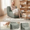 Sessel Drehbarer Loungesessel Mit Chenille Optik, Breiter Sitzfläche, Für Wohnzimmer, Schlafzimmer, Grau