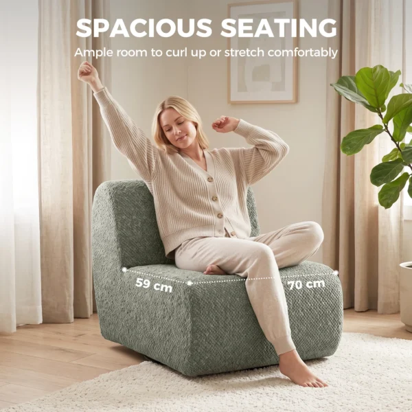 Sessel Drehbarer Loungesessel Mit Chenille Optik, Breiter Sitzfläche, Für Wohnzimmer, Schlafzimmer, Grau