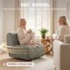 Sessel Drehbarer Loungesessel Mit Chenille Optik, Breiter Sitzfläche, Für Wohnzimmer, Schlafzimmer, Grau
