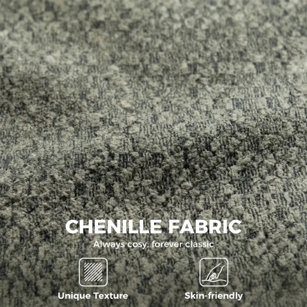 Sessel Drehbarer Loungesessel Mit Chenille Optik, Breiter Sitzfläche, Für Wohnzimmer, Schlafzimmer, Grau