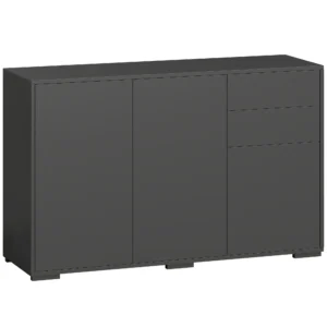 Sideboard Kommode Anrichte, 2 Schubladen, Push Click, 117 Cm X 36 Cm X 74 Cm, Schwarz