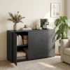 Sideboard Kommode Anrichte, 2 Schubladen, Push Click, 117 Cm X 36 Cm X 74 Cm, Schwarz