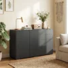 Sideboard Kommode Anrichte, 2 Schubladen, Push Click, 117 Cm X 36 Cm X 74 Cm, Schwarz