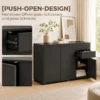 Sideboard Kommode Anrichte, 2 Schubladen, Push Click, 117 Cm X 36 Cm X 74 Cm, Schwarz