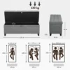 Sitzbank Mit Stauraum, Polsterbank 120x40x48 Cm Mit Sicherheits Scharniern, Leinenoptik, Dunkelgrau