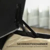 Sitzbank Mit Stauraum, Polsterbank 120x40x48 Cm Mit Sicherheits Scharniern, Leinenoptik, Dunkelgrau