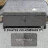 Sitzbank Mit Stauraum, Polsterbank 120x40x48 Cm Mit Sicherheits Scharniern, Leinenoptik, Dunkelgrau