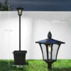 Solar Gartenlaterne, Wetterfeste Wegleuchte 160 Cm Hoch, Mit LED, 10 Std. Beleuchtung, IP44, Für Außen, Schwarz