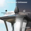 Solar Gartenlaterne, Wetterfeste Wegleuchte 160 Cm Hoch, Mit LED, 10 Std. Beleuchtung, IP44, Für Außen, Schwarz