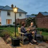 Solar Gartenlaterne, Wetterfeste Wegleuchte 160 Cm Hoch, Mit LED, 10 Std. Beleuchtung, IP44, Für Außen, Schwarz