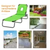 Sonnenliege Mit Gesichtsloch & Kissen, Klappbar, Wasserabweisender Bezug, Metallrahmen, Grün