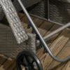 Sonnenliege Verstellbar Gartenliege Tisch 3er Set Polyrattan Metall Wetterfest Dunkelgrau