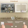 Spiegelschrank Für Das Badezimmer Mit LED Beleuchtung, 60 X 80 Cm Badschrank Mit Anti Beschlag, 3 fach Dimmbare