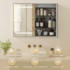 Spiegelschrank Für Das Badezimmer Mit LED Beleuchtung, 60 X 80 Cm Badschrank Mit Anti Beschlag, 3 fach Dimmbare