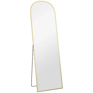 Standspiegel, Ganzkörperspiegel, Modernes Design, 50 Cm X 1,5 Cm X 170 Cm, Gold